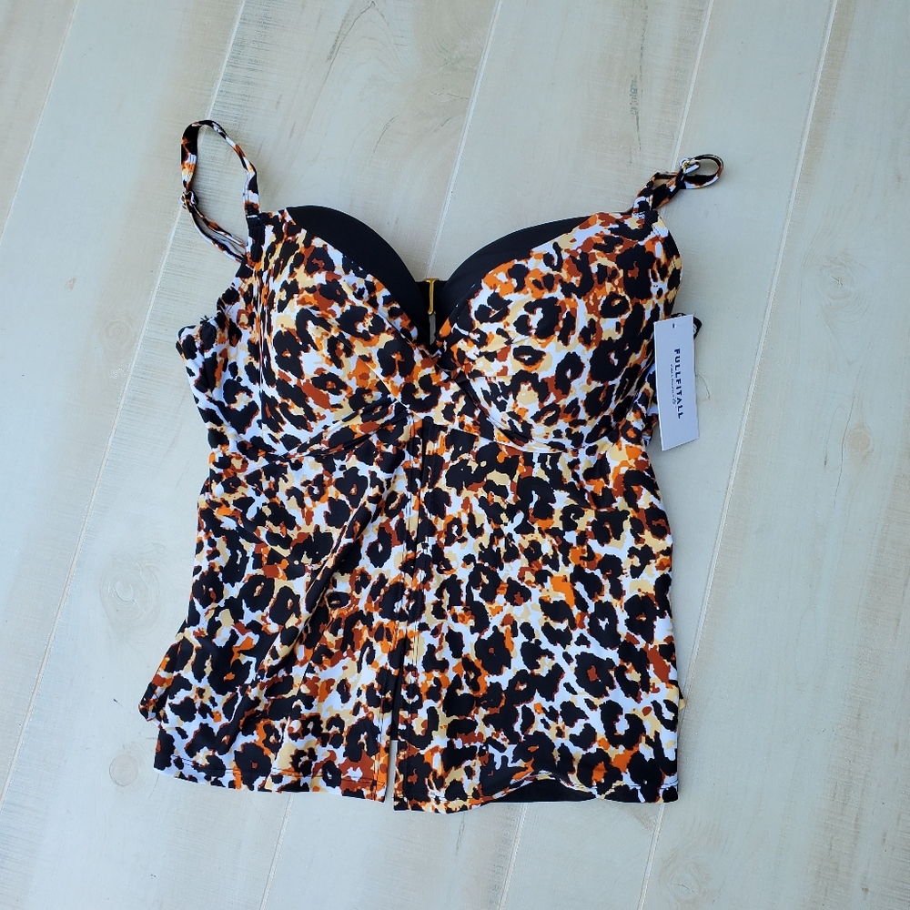 NWT FULLFITALL animal print swim top